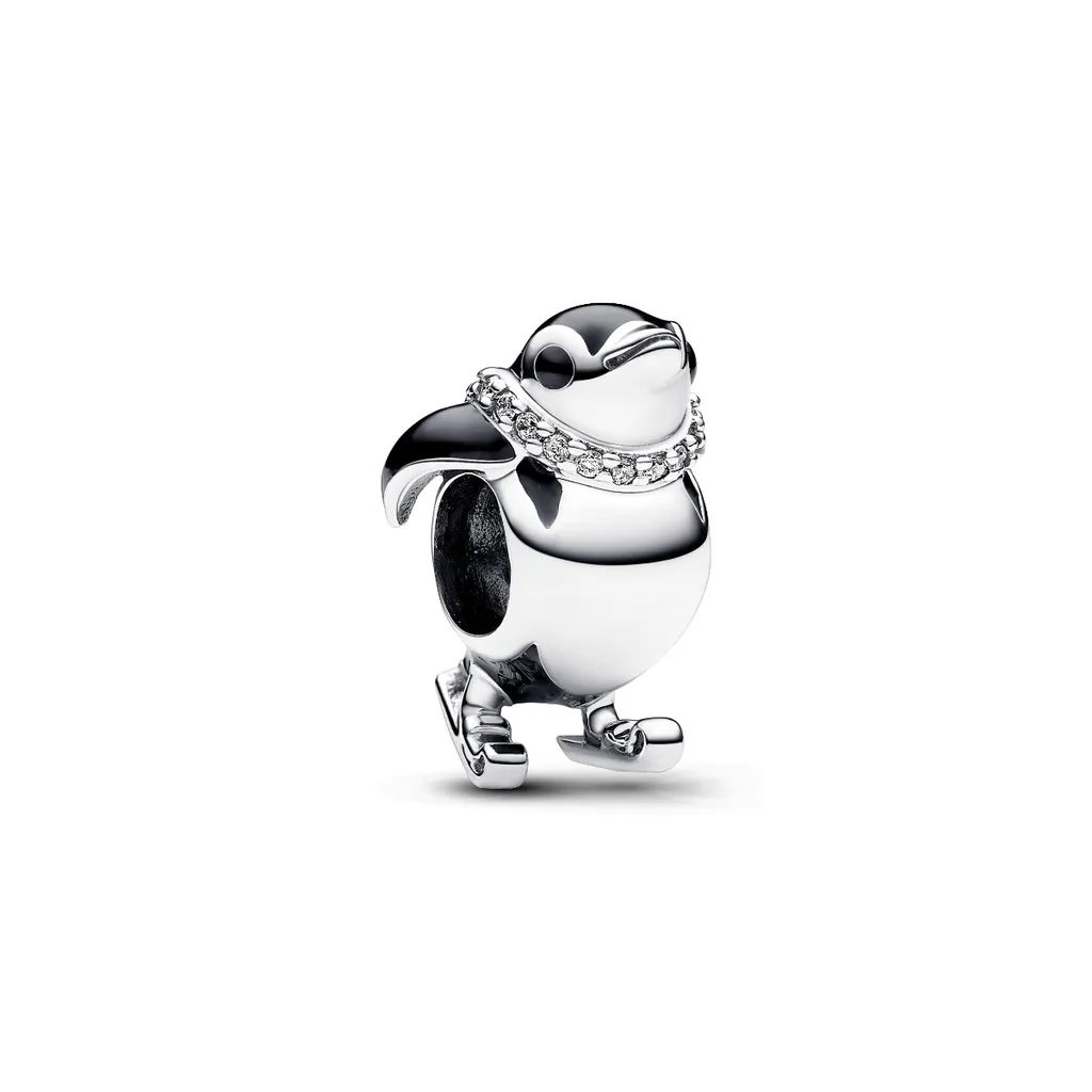 Charm Pandora Manchot de Ski 792988C01 Détails en Émail et Argent