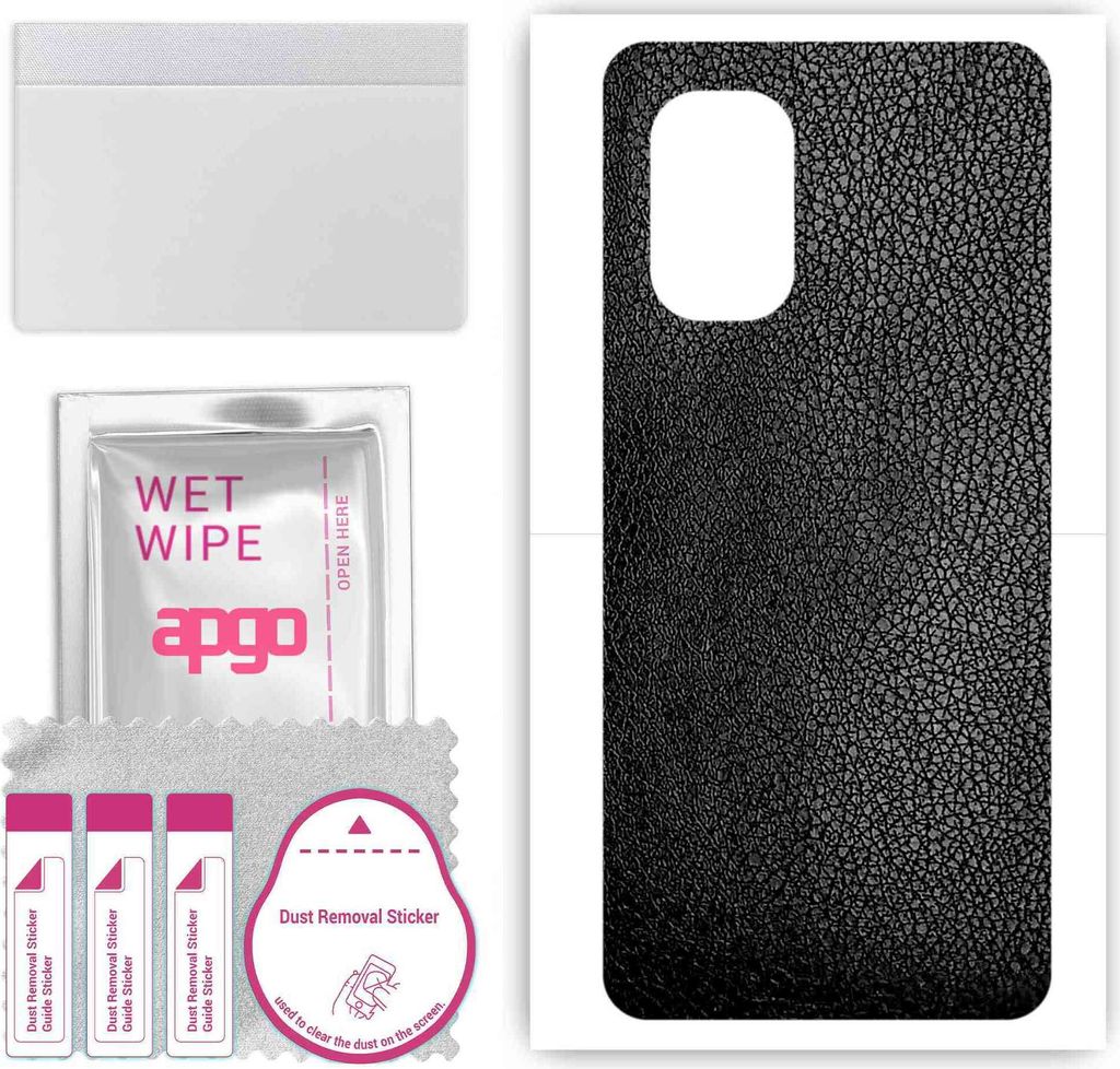 apgo Rückseite Schutzfolie, Skin, kompatibel mit Nokia X30, Hinten Displayschutzfolie aus Vinylfolie, kratzfest, einfache Montage - Schwarzes Leder