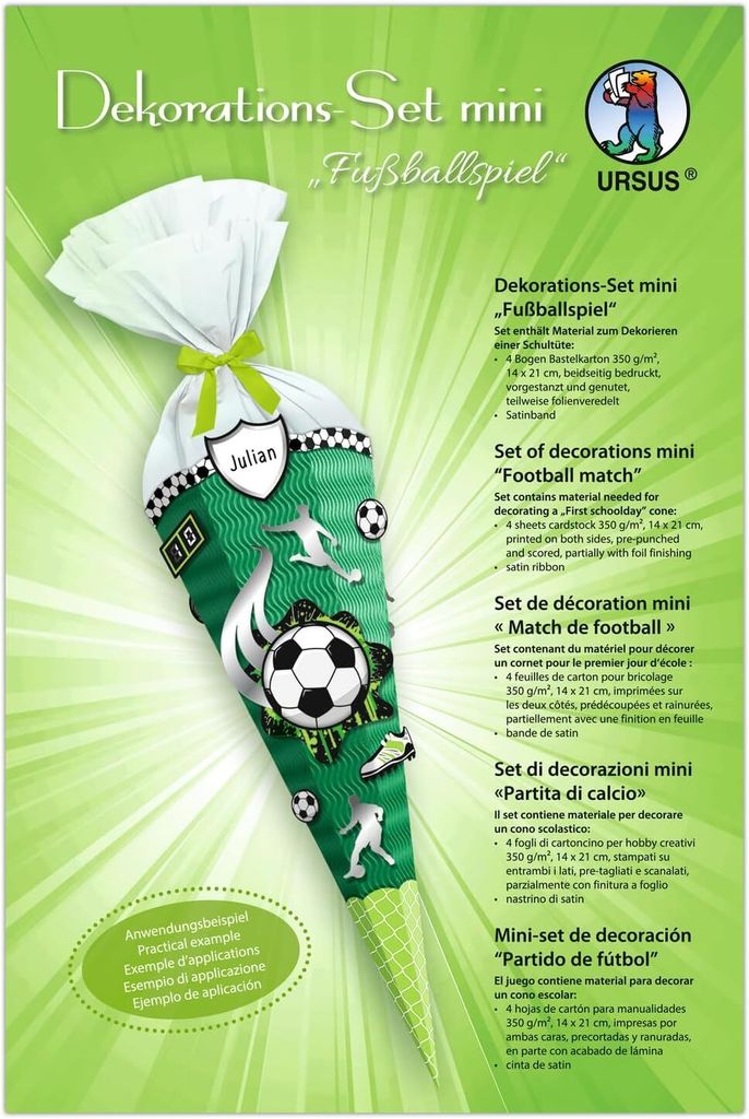 deko-set schultüte easy line mini "fußballspiel"