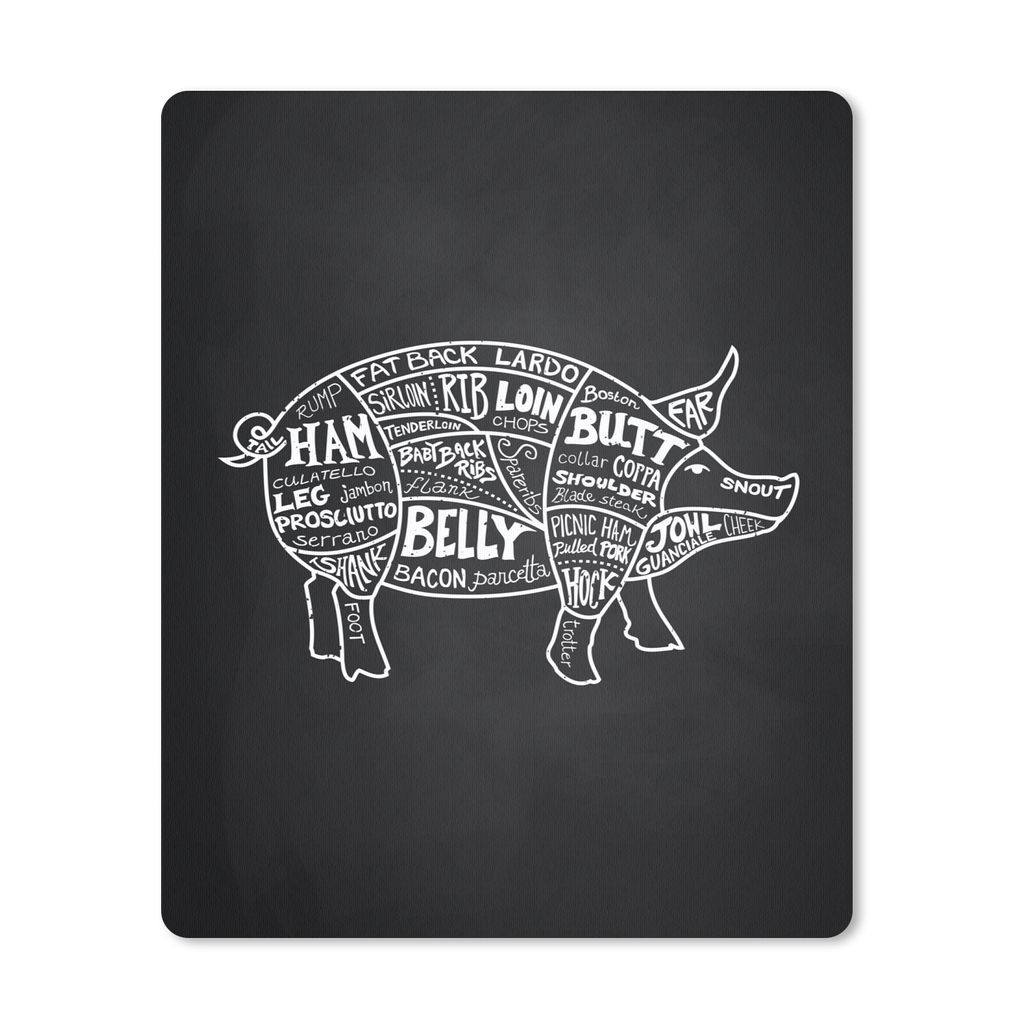 MuchoWow Mauspad Mousepad Küche - Schwein - Fleisch 19x23 cm - Mousepads - Maus Mat - Pad - Mausunterlage - Mauspads - Spielen