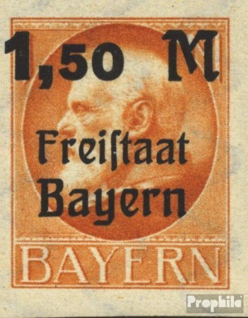 Briefmarken Bayern 1920 Mi 175B postfrisch König Ludwig mit Aufdruck