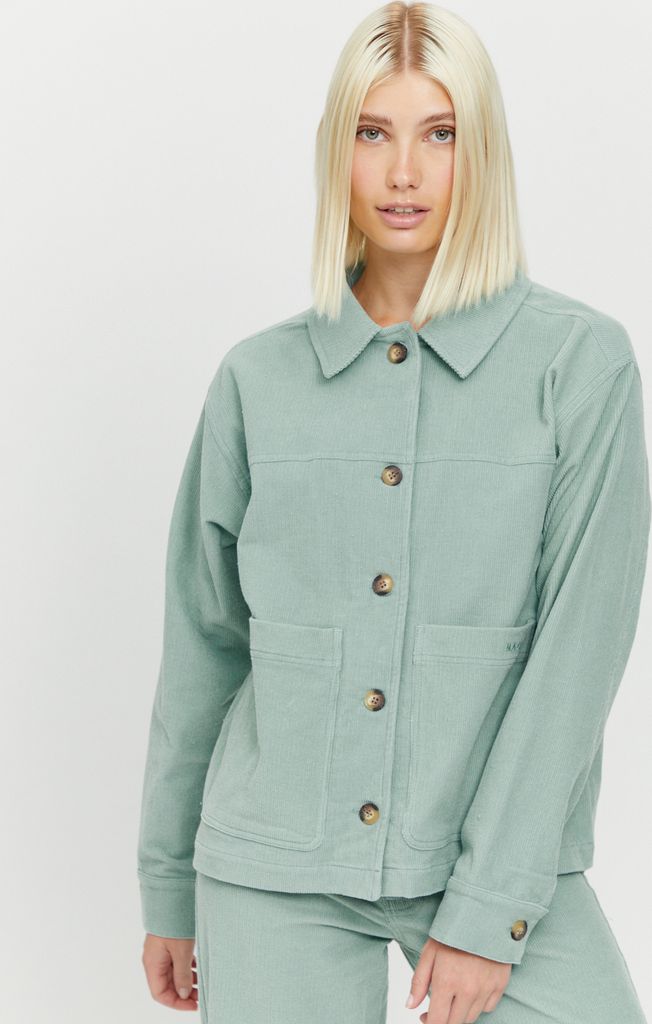 Mazine Damen Hemd Malita Shacket Cord, Größe:L, Farben:cobalt green