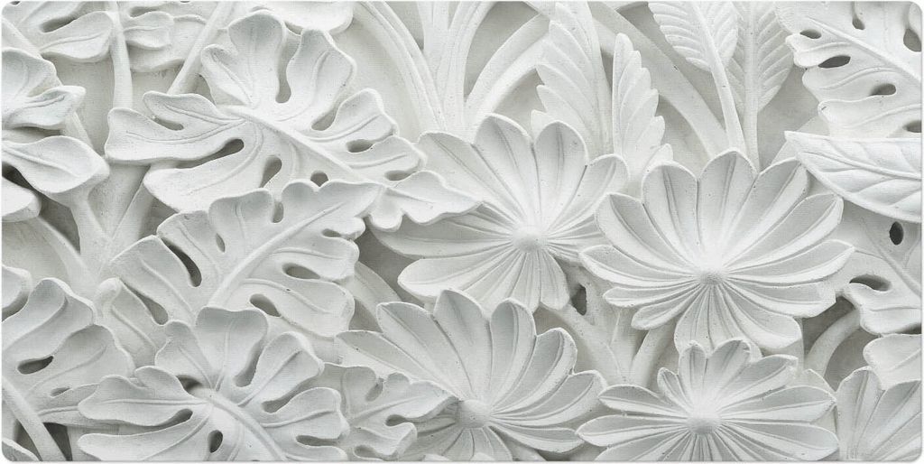 Florales Relief– Schreibtischunterlage – Schreibtisch Tischunterlage – 100x50 cm – Unterlage Groß Schreibtischmatte