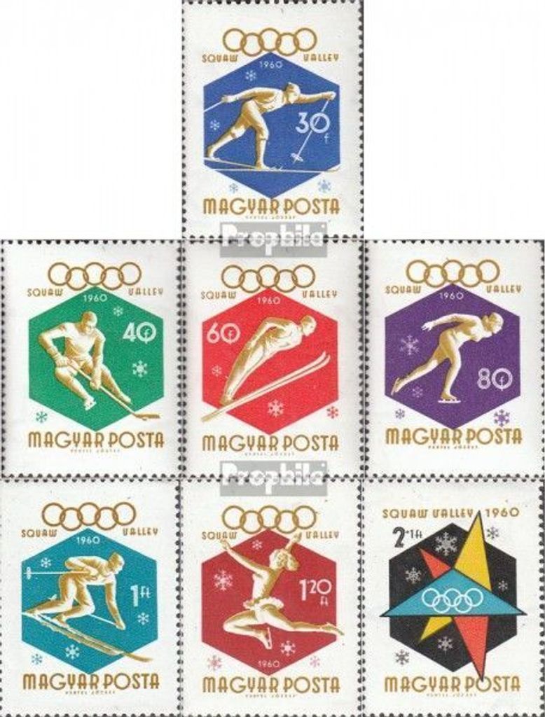 Briefmarken Ungarn 1960 Mi 1668A-1674A (kompl.Ausg.) gestempelt 8. Olympische Winterspiele
