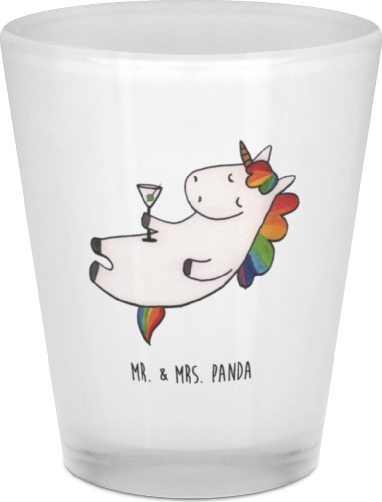 Mr. & Mrs. Panda Stamper Einhorn Cocktail - Transparent - Geschenk, Shotglas, Unicorn, Shot Glas, Schnapsglas, Likör, Rum, Caipirinha, Glitzer, Ge...