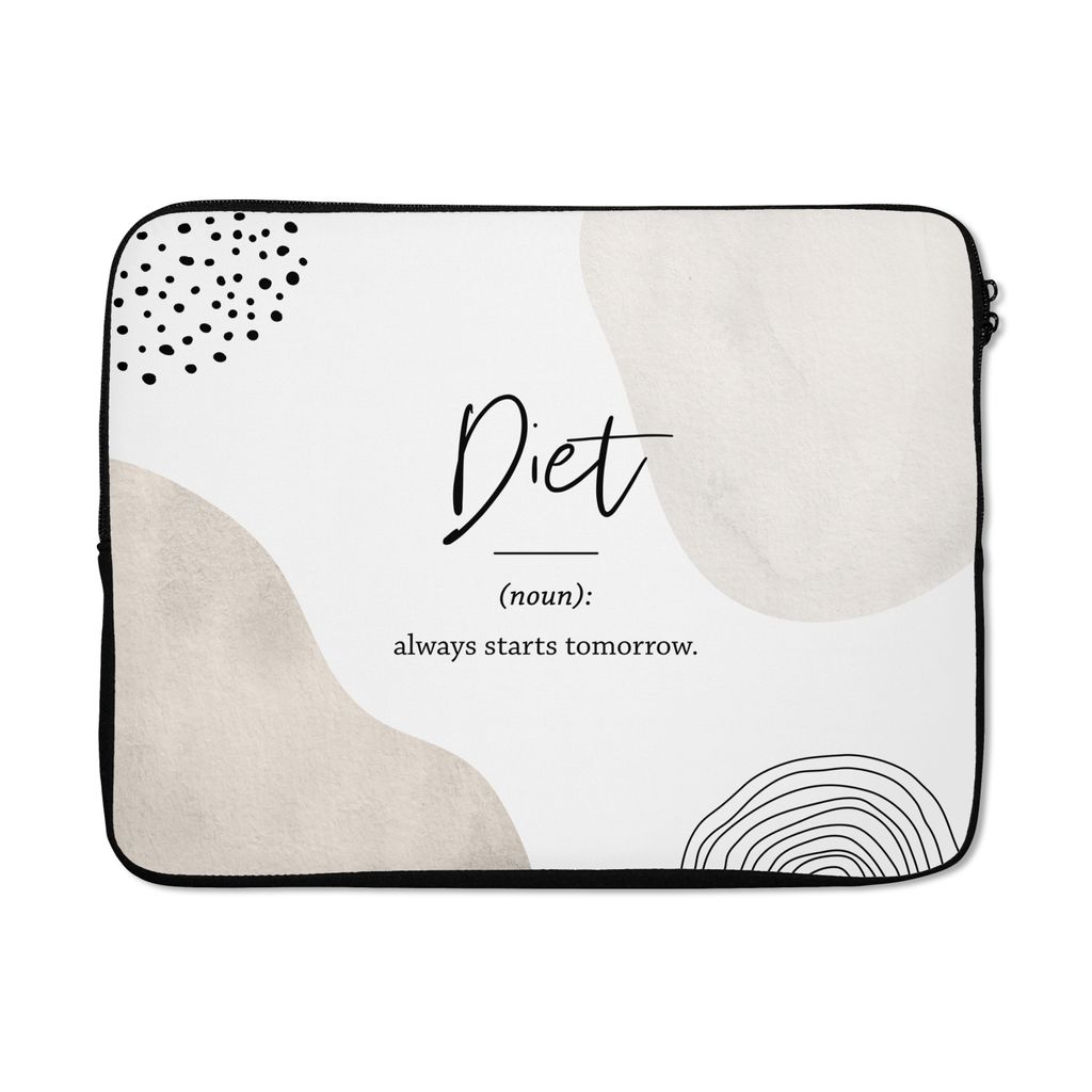 MuchoWow Laptop Hülle 17 Zoll Laptoptasche Diät - Sprichwörter - Wörterbuch - Zitate - Definition der Diät - Zipper - Schutzabdeckung