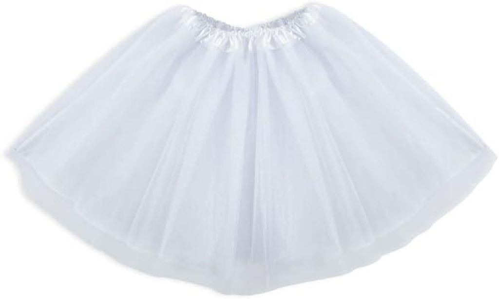 Tüllrock Damen Kostüm Tutu Petticoat Party Ballett Rockabilly Tanz Rock (weiß)