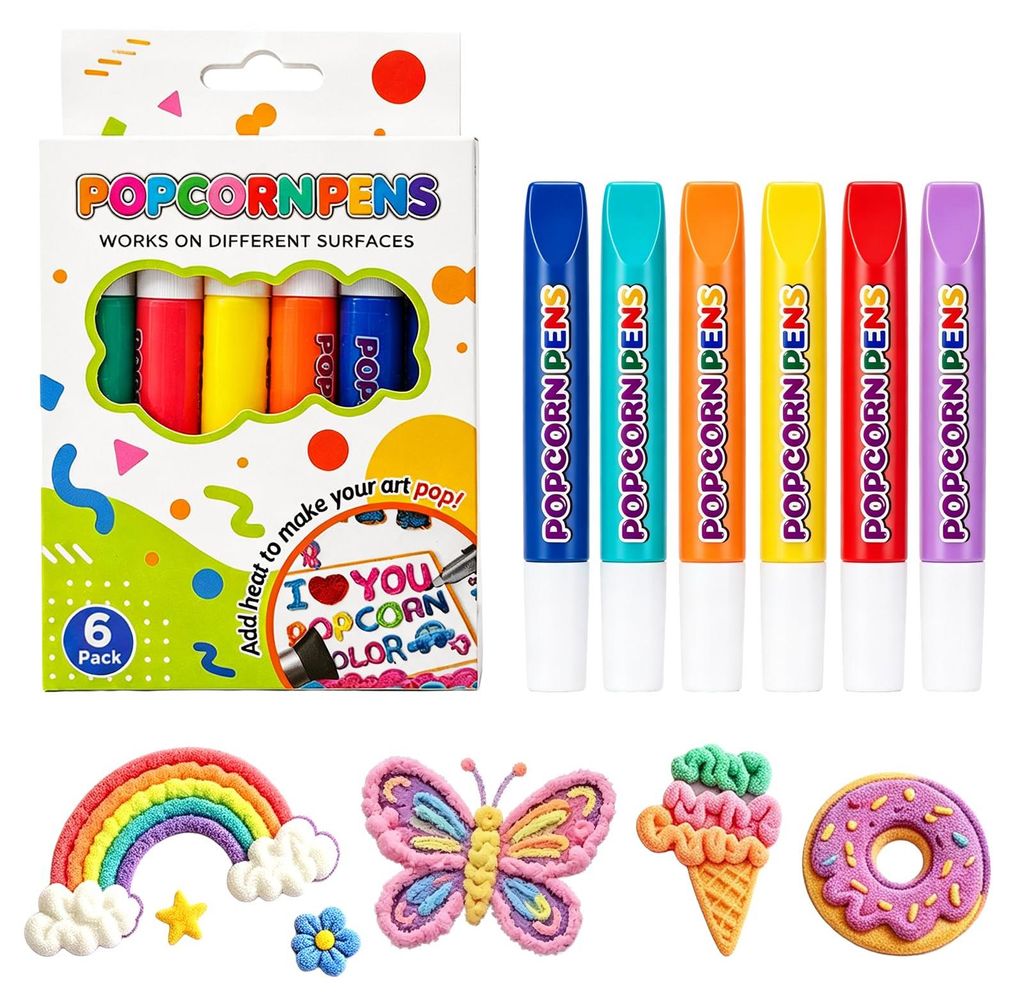 Magische Popcornstifte 6 Stück, 3D Aquarellstifte