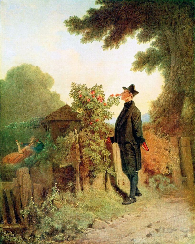 Carl Spitzweg Kunstdruck Bild - Rosenduft, Erinnerung, 1850 (50 x 40 cm)