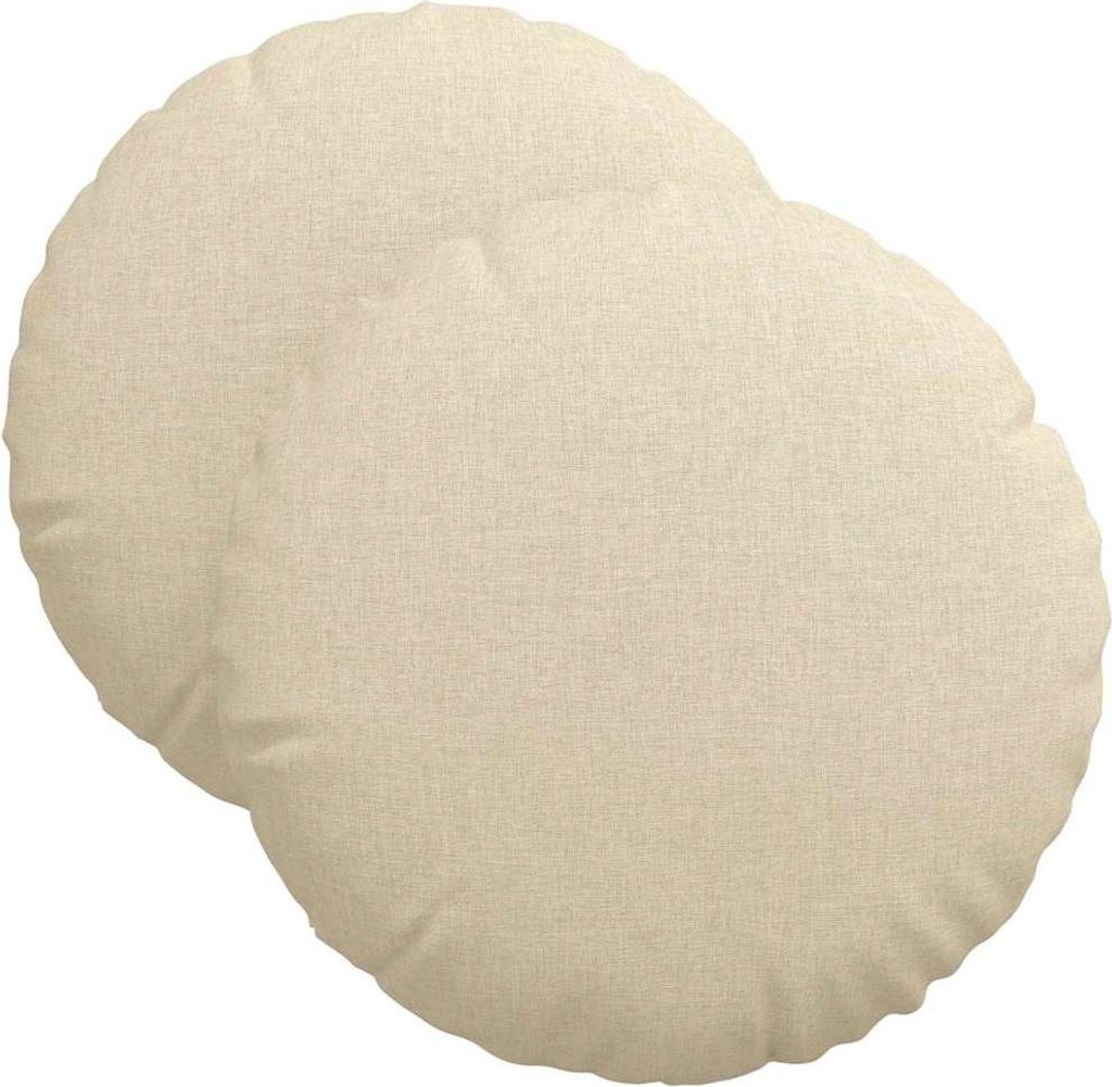 Sitzkissen 2 pcs Creme Ø40 x 13 cm Stoff