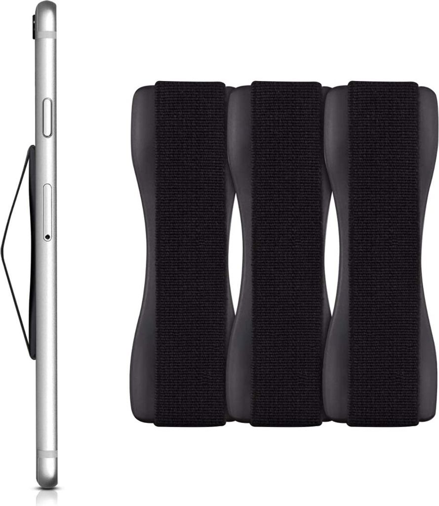 MMOBIEL Elastischer Fingergriff Universeller Smartphone-/Tablet-Halter - Schwarz