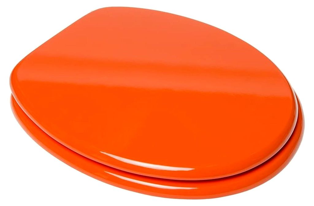 WC-Sitz ohne Absenkautomatik, stabiler Toilettendeckel, einfache Montage, orange