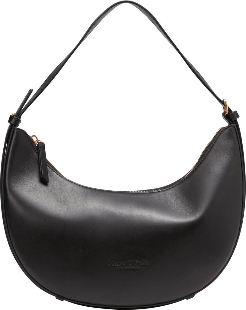 Marc O'Polo Leder Schultertasche Umhängetasche Alva Crossbody Bag Black schwarz