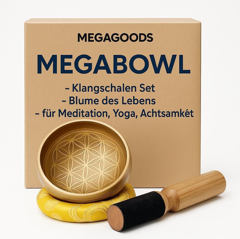 Klangschalen Set Blume des Lebens für Meditation Yoga Achtsamkeit DE.