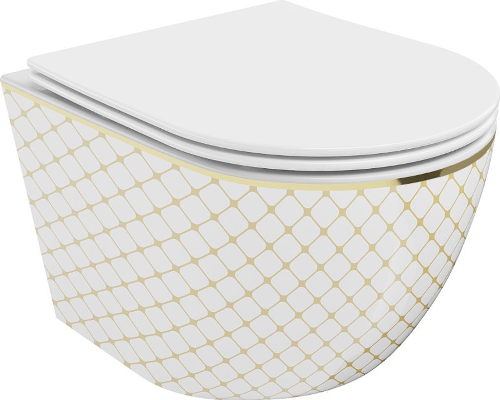 mexen WC-Schüssel hängend, Oval, Duroplast, randlos, Produktbild 