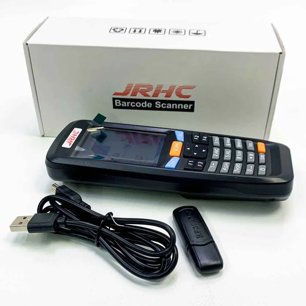 Lettore e raccoglitore di codici a barre per inventario 2D JRHC con ricevitore USB wireless a 2,4 GHz Lettore di codici a barre multifunzionale con schermo LCD da 2,8 pollici e lunga portata di trasmissione. - 2