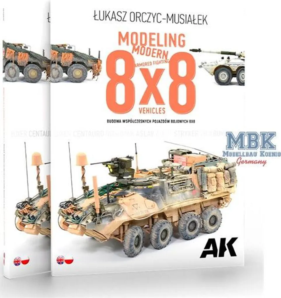 Livre de Modélisme AK-130017 : Techniques de Peinture Blindés 8X8 Actuels