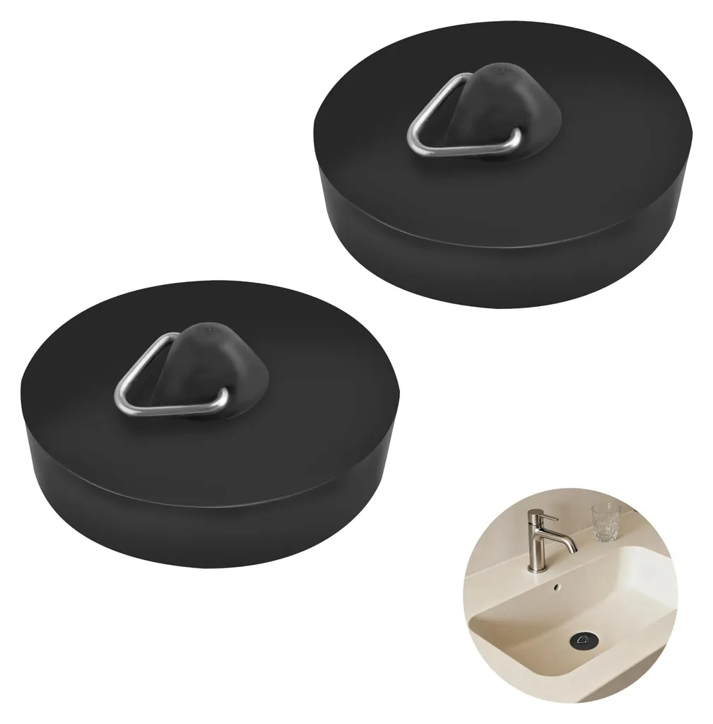 Bouchon évier noir 4,5 cm anti-odeur et anti-fuite pour canalisation