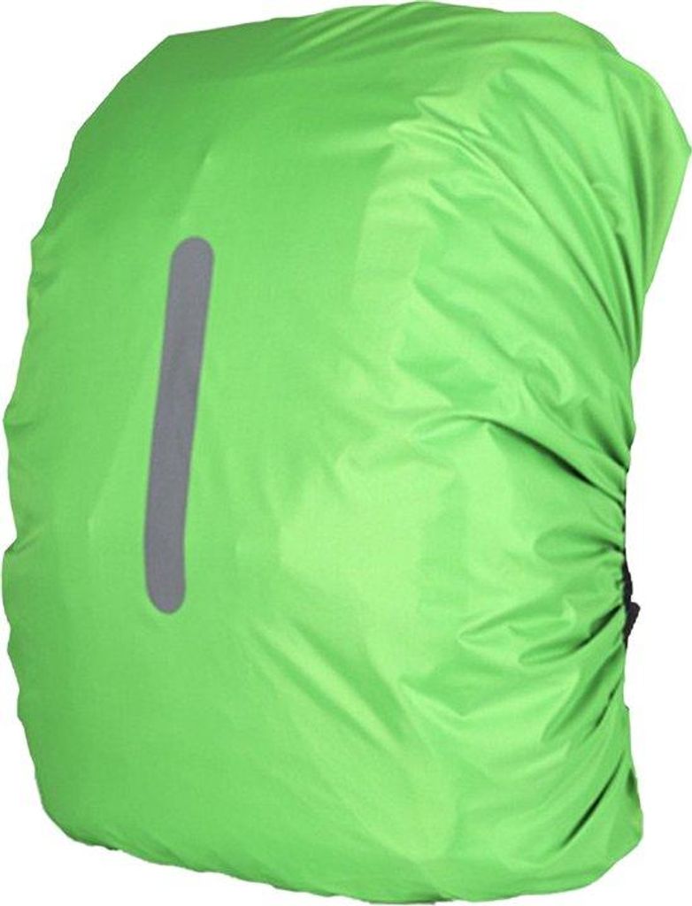 Luxus-Wasserdichte Rucksackhülle – Reflektierende Regenhülle für Rucksack – 30 bis 40 Liter – Grün – Größe M