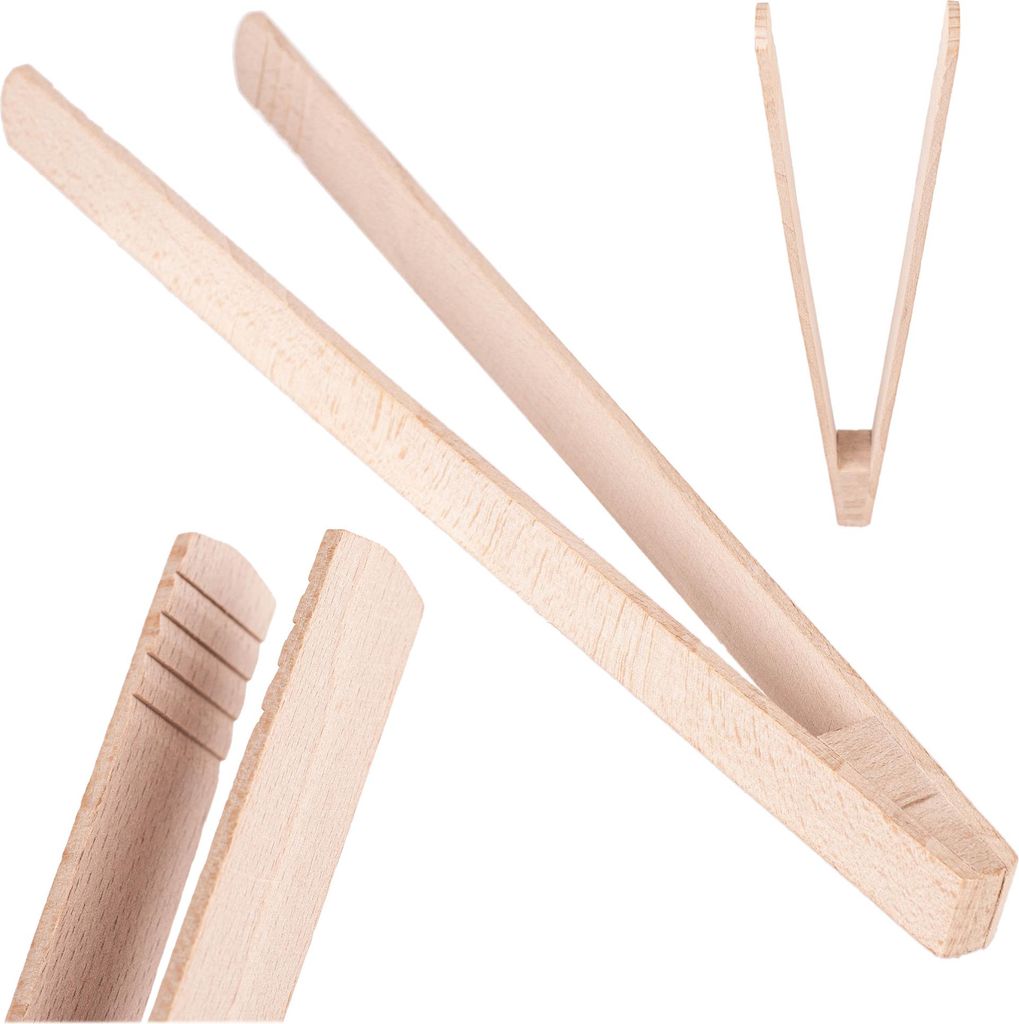 KADAX Gurkenzange 29,5 cm, Grillzange aus Holz, Küchenzange für Grill, Kochen, Braten und Servieren von Speisen, Holzzange für Gurken, Holzgrill...