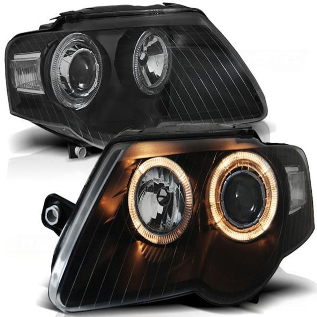 Fari "Angel Eyes" di design, compatibili con Volkswagen Immagine del prodotto 