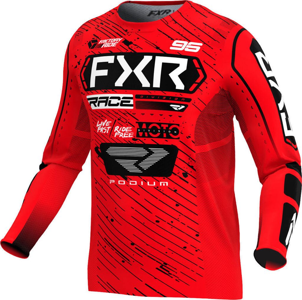 FXR Podium 2025 Motocross Jersey, rot/schwarz/weiß, XL