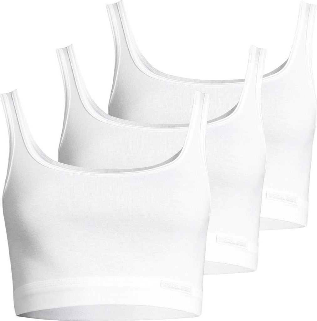 Speidel 3er Pack Bio Baumwolle Bustier Bequemer Weichbund aus Baumwolle, Ohne Verschluss einfach anzuziehen, Sportiver Look ohne Seitennähte