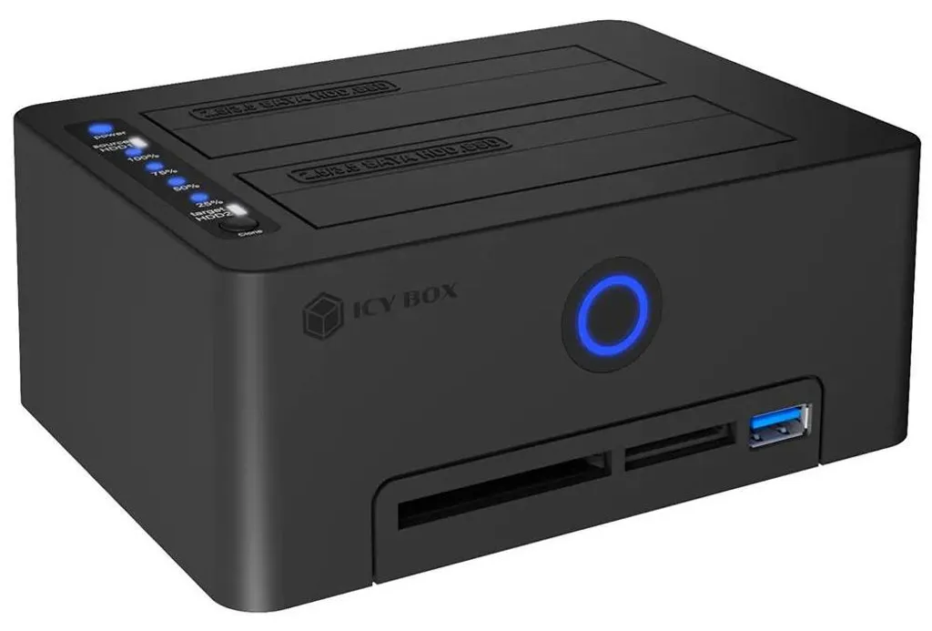 IcyBox IB-1233CL-CR Station d'Accueil 2 Baies SSD HDD 2,5 3,5 pouces