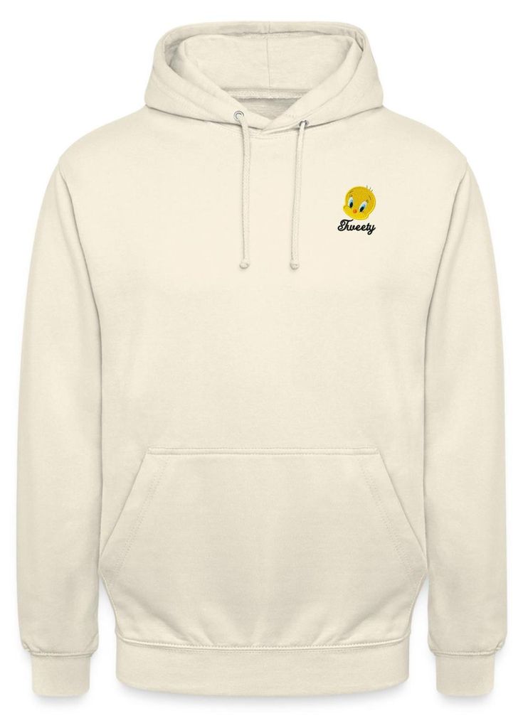 Spreadshirt Looney Tunes Tweety Porträt Stick Uni Hoodie, L, Vanille-Milchshake