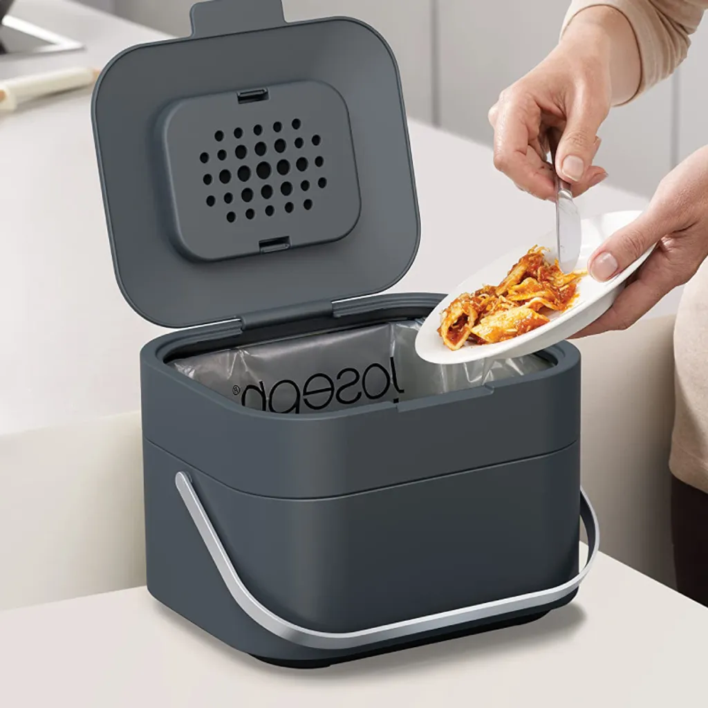 Bac à Compost Cuisine Joseph Joseph Stack 4L Gris avec Filtre Charbon - 3