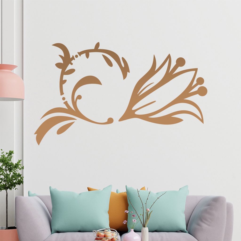 Blume - Ranken Wandtattoo in 6 Größen - Wandaufkleber Wall Sticker - Dekoration, Küche, Wohnzimmer, Schlafzimmer, Badezimmer