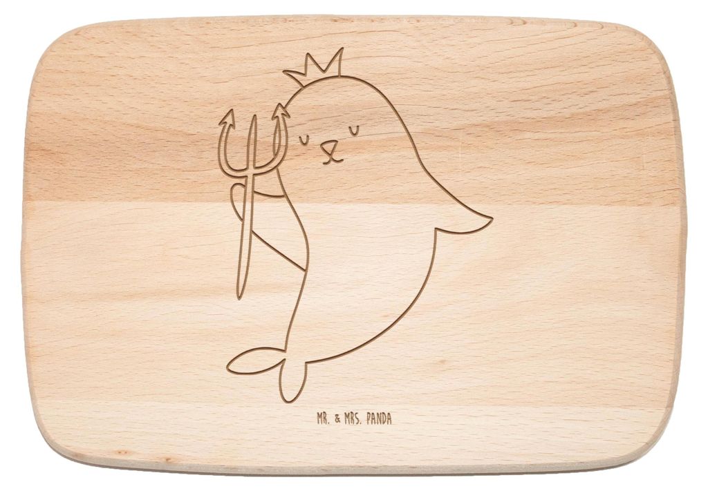 Mr. & Mrs. Panda Holz Frühstücksbrettchen Sternzeichen Wassermann - Transparent - Geschenk, Frühstücksbrett, Meermann, Holzbrett, Holzbrettchen...