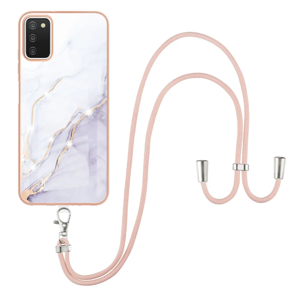 Custodia Samsung A03S con Cinturino Bianco: Protezione TPU Morbida
