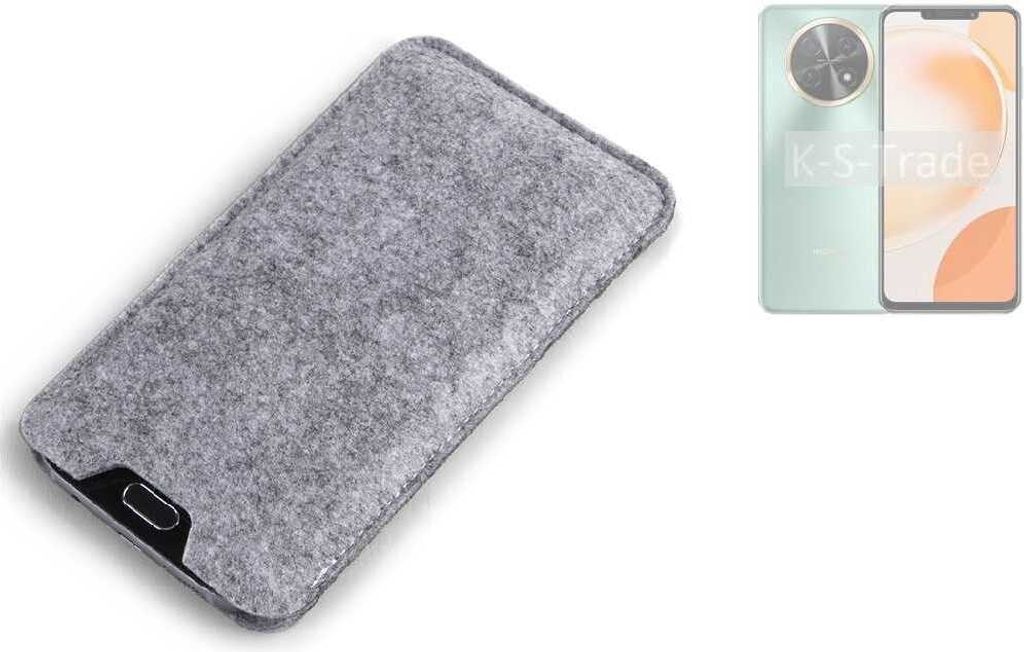 K-S-Trade Filz Handyhülle kompatibel mit Huawei Enjoy 60X Schutzhülle Filztasche Filz Tasche Case Sleeve Handy Hülle Filzhülle grau
