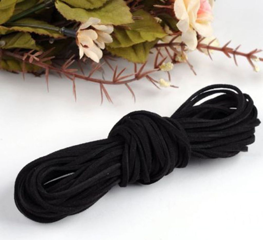 mm Samtschnur, Faden für DIY-Armbänder, Halsketten, Schmuckherstellung, Bastelschnur-Schwarz