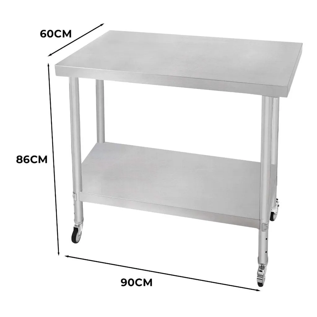 Table de travail inox pour cuisine et laboratoire - Format 60x90cm - 5
