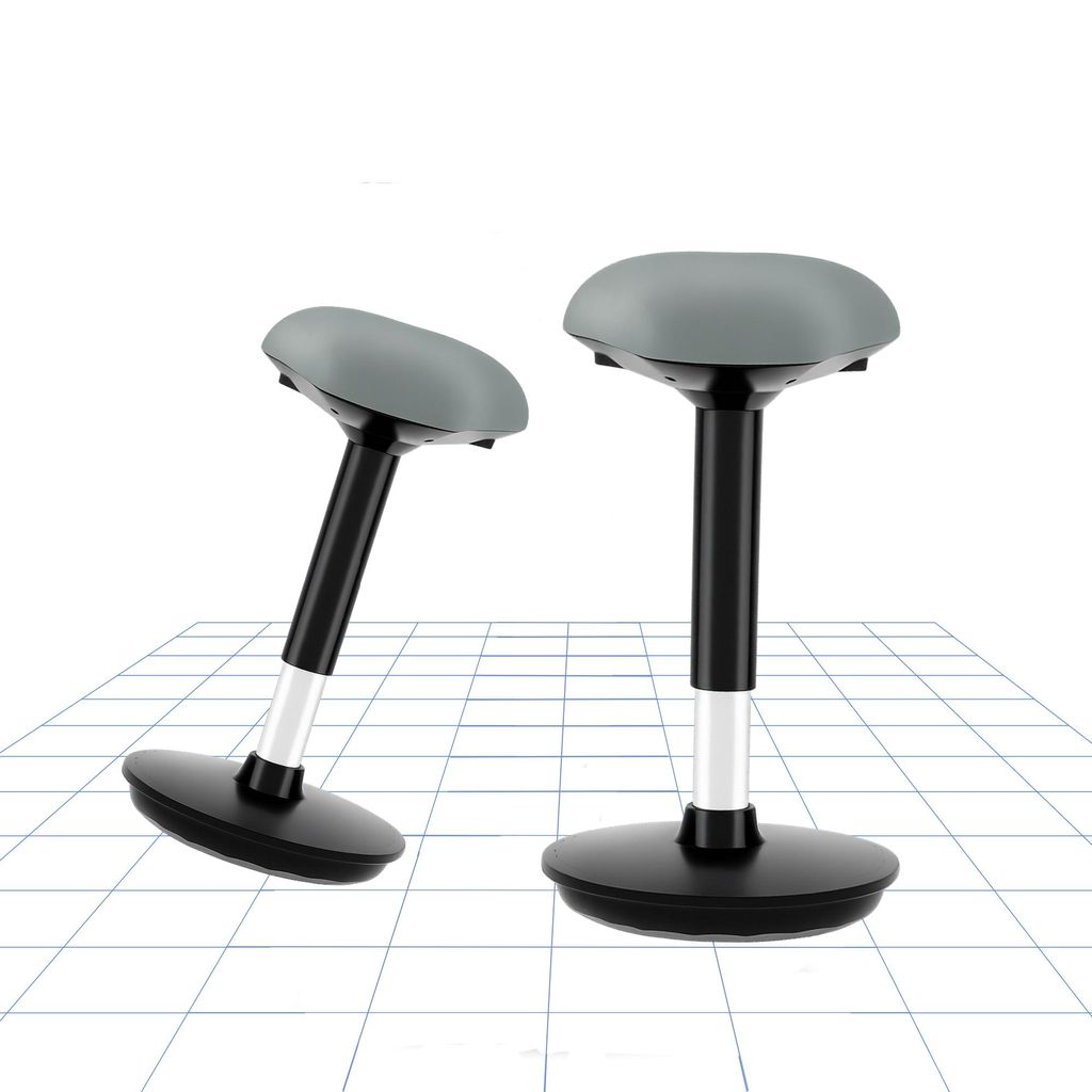 FLEXISPOT 2er Set Ergonomischer Arbeitshocker – Höhenverstellbare Stehhilfe, 360° drehbar Bürohocker – Schreibtischhocker – Sitz-Steh-Hock...