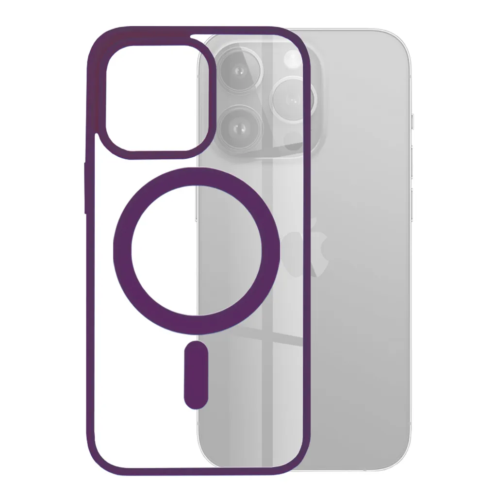 Custodia Techsuit MagSafe Pro iPhone 15 Pro Max Viola Elegante KP28090