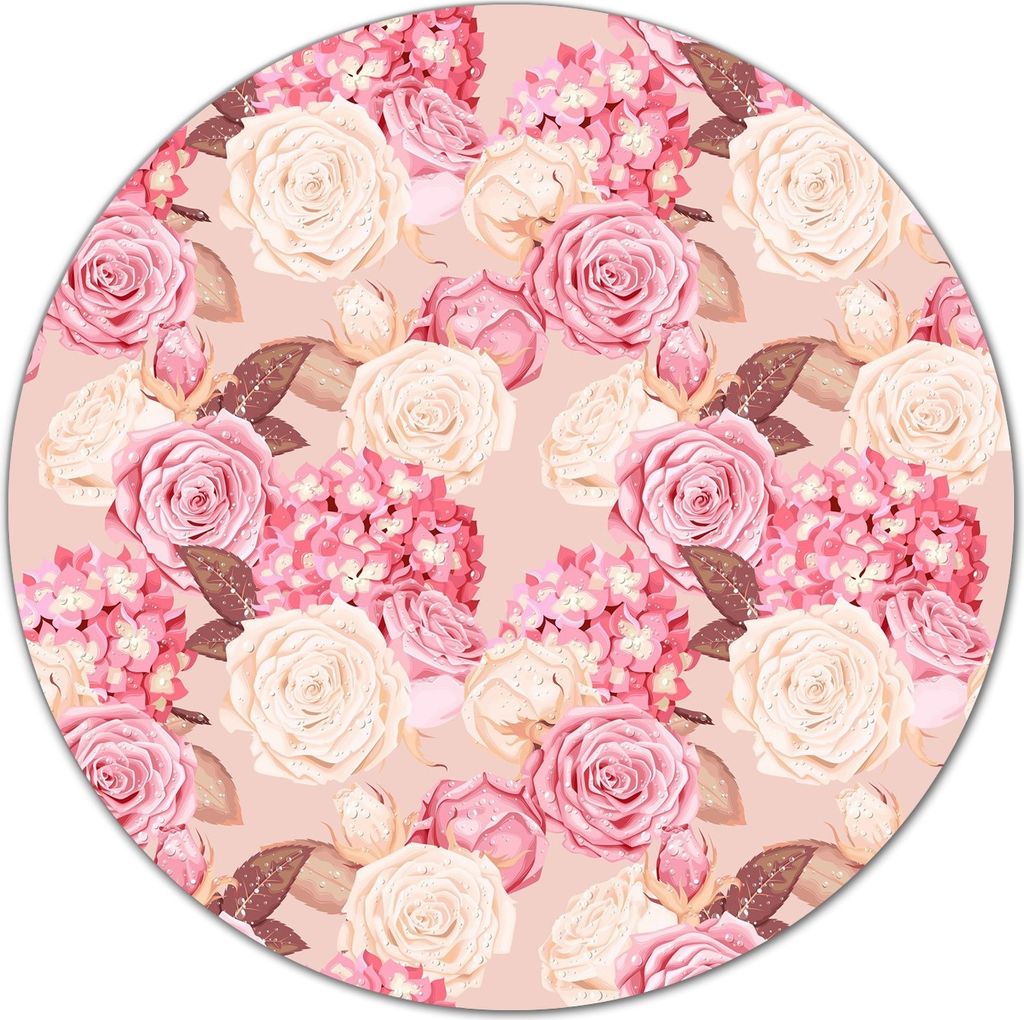 Glas-Herdabdeckplatte Glaskeramikkochfeld-Abdeckung Schneideplatten - 40 cm - Rosa Rosen Hortensie