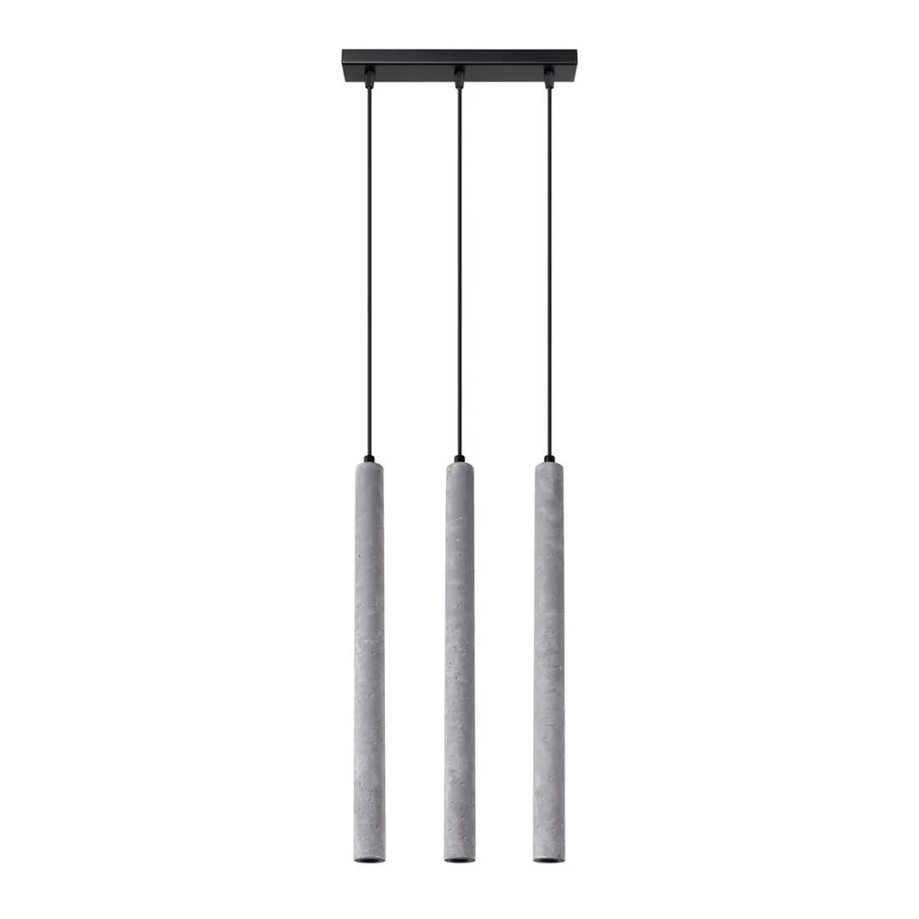 Lampada a sospensione PASTELO 3L in cemento 3xG9 8W calcestruzzo 110x3.5x30cm Sollux Lighting