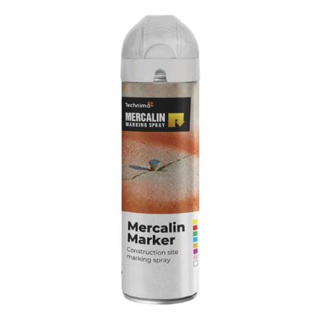 MERCALIN Marker Markierspray WEIß, 500ml, Neonfarben, Produktbild 