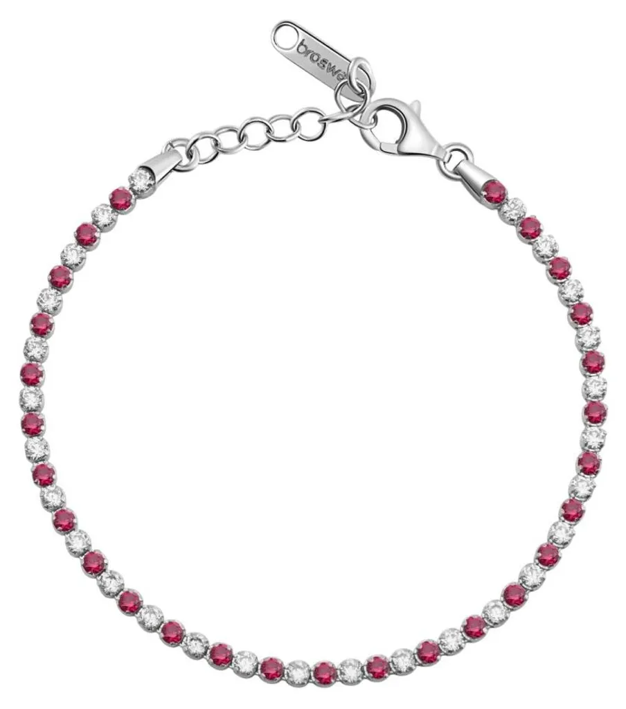 Bracelet rivière de diamants de culture rouges Fancy Passion Ruby