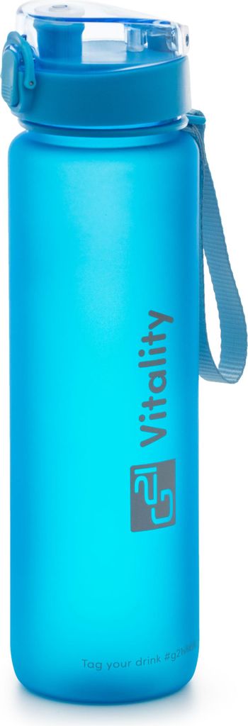 G21 Trinkflasche, 1000 ml, blau gefrostet