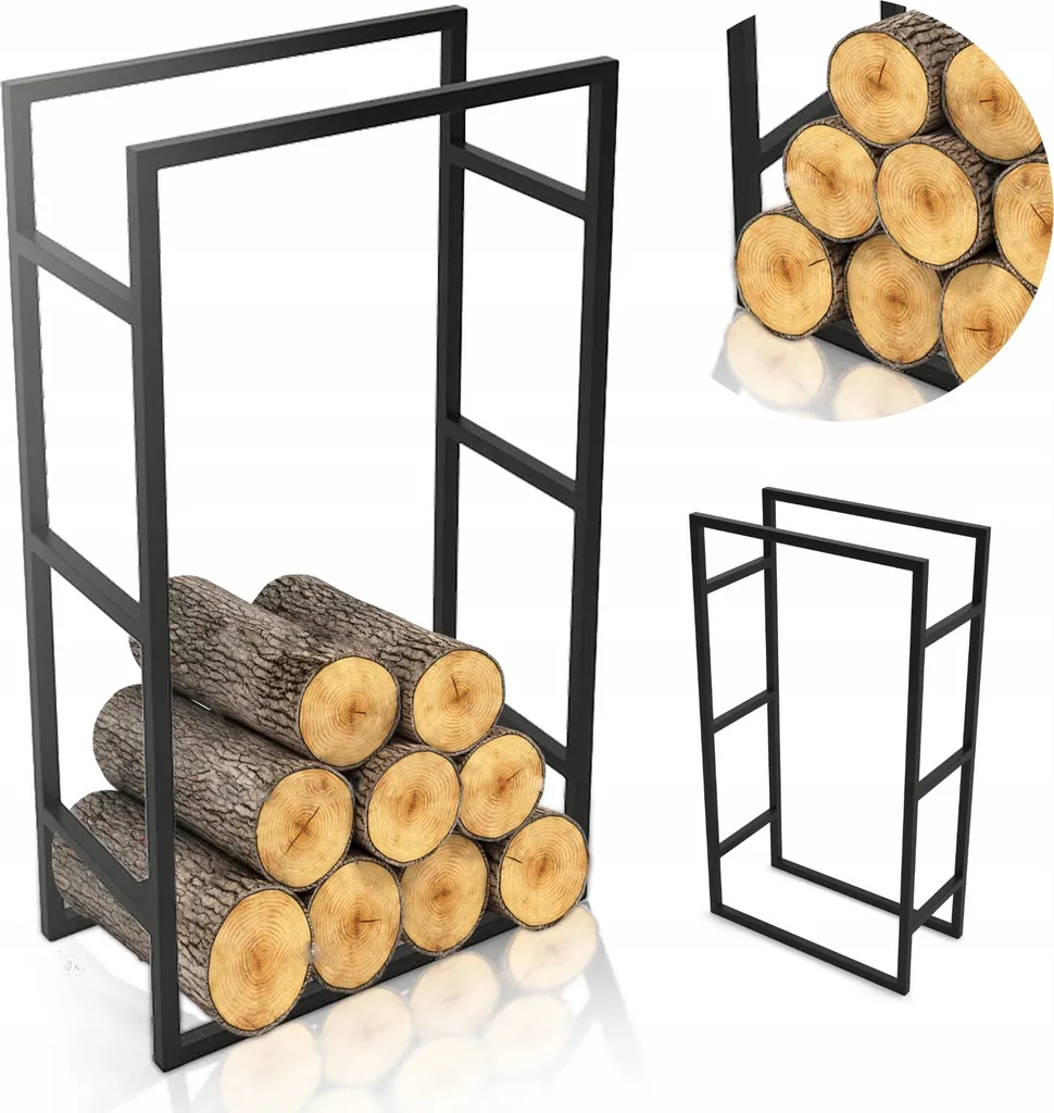 Rangez votre bois avec cette étagère en métal noir 100 cm sans montage