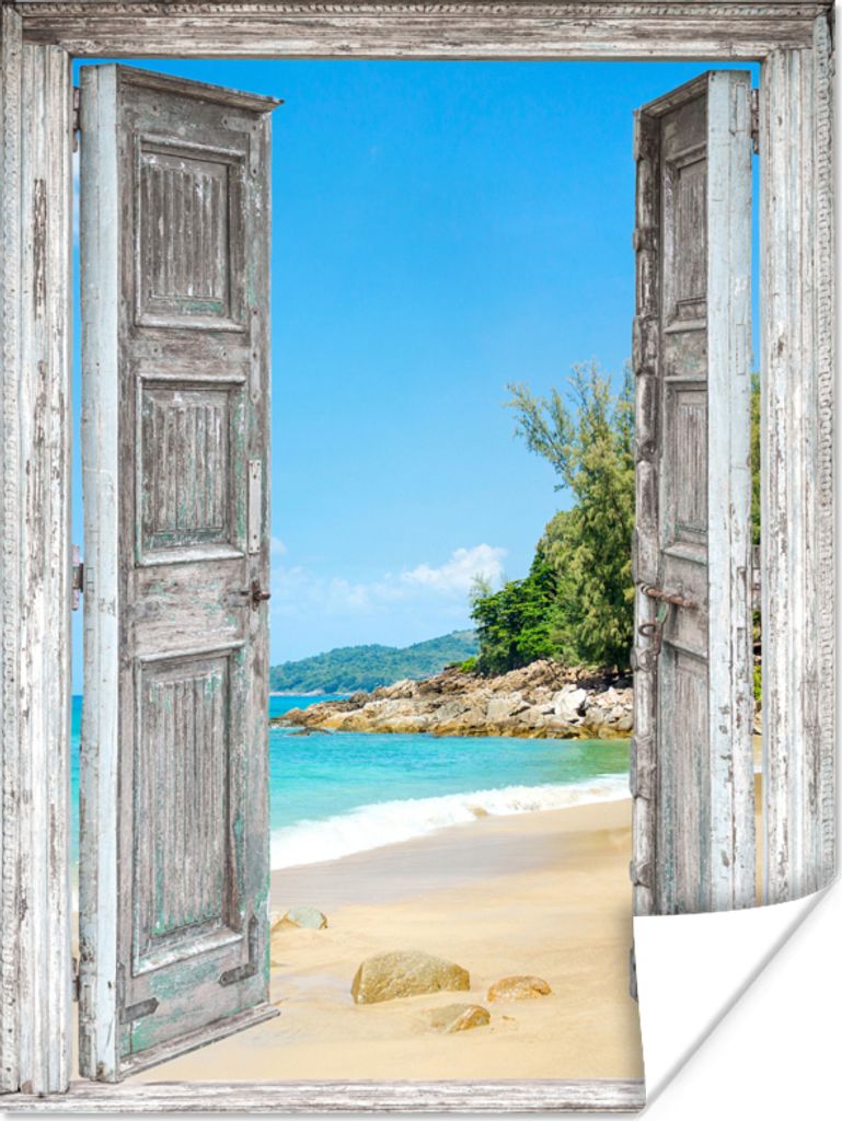 MuchoWow Poster Strand - Aussicht - Sommer - Tropisch 120x160 cm - Wandbilder