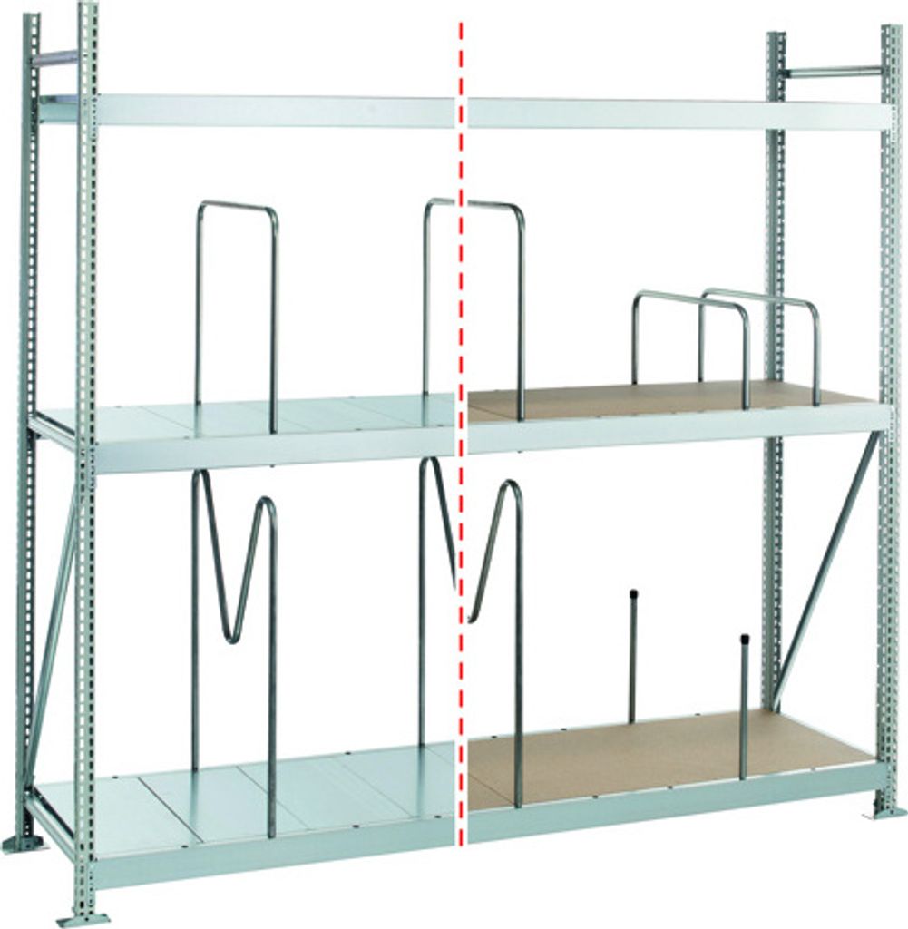 Zusatzebene mit Stahlpaneelen für Schulte Weitspannregal WS 3000 | BxT 250x80cm | Fachlast 500kg | Verzinkt