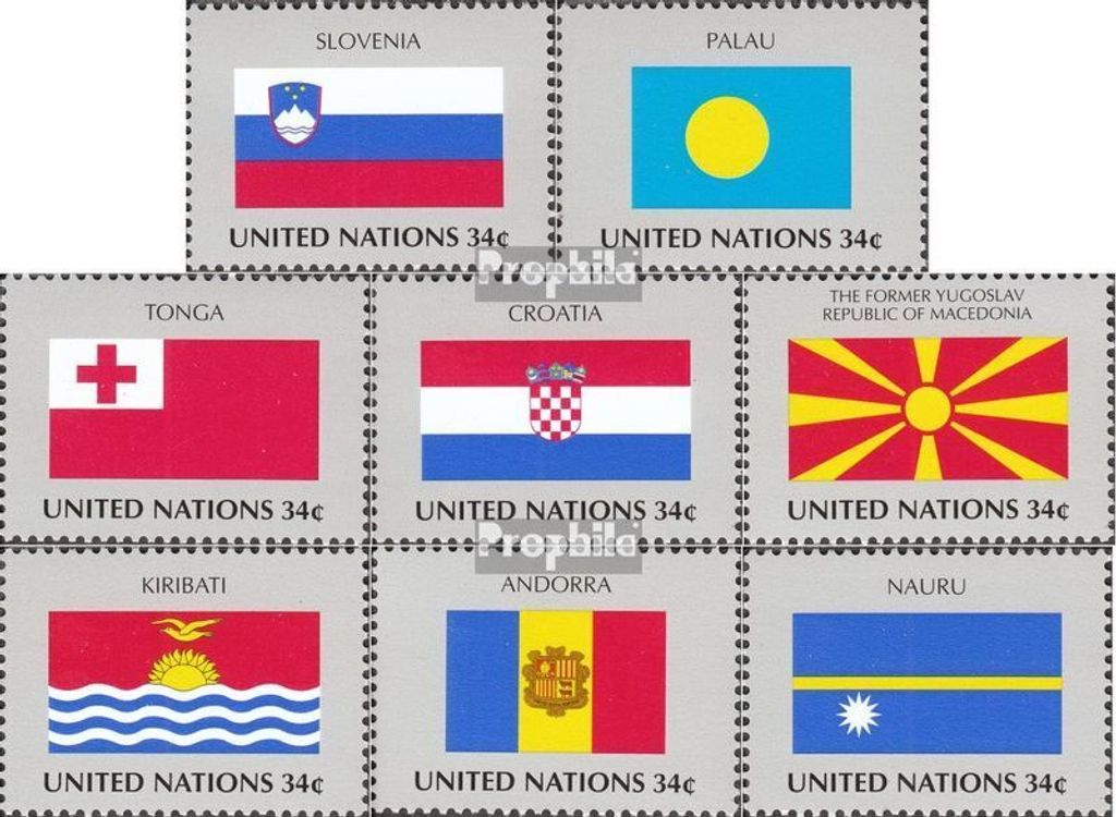 Briefmarken UNO - New York 2001 Mi 862-869 (kompl.Ausg.) gestempelt Flaggen der UNO-Staaten
