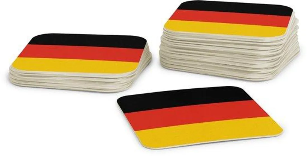 Protégez vos tables avec ces sous-bocks carrés 9,3 cm décor allemand