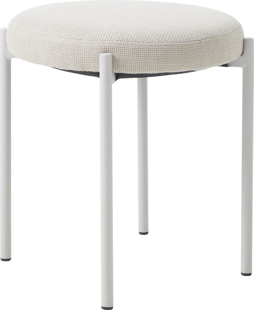 Sitzhocker (4er-Set) >PELICAN< in sandfarbig, Stoff und Stahl - 40x48x40cm (BxHxT)