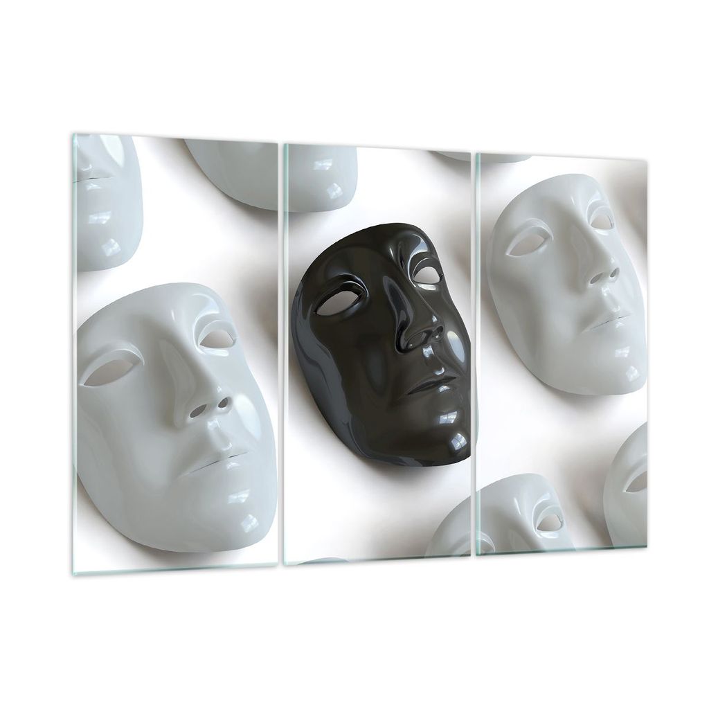 Bilder auf glas - Venedig Maske Schauspieler Theater - 105x70cm - Glasbilder - Wandbilder - Kunstdruck - Wanddekoration aus Glas - Glas Bilder - Wa...
